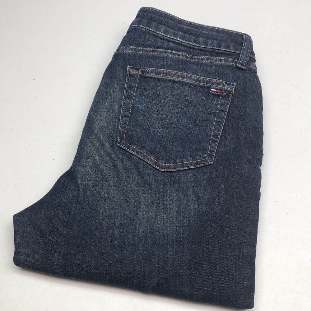 FACTORY DISTRESS TOMMY HILFIGER TAPER SLIM JEANS 14/32x29 🇺🇸